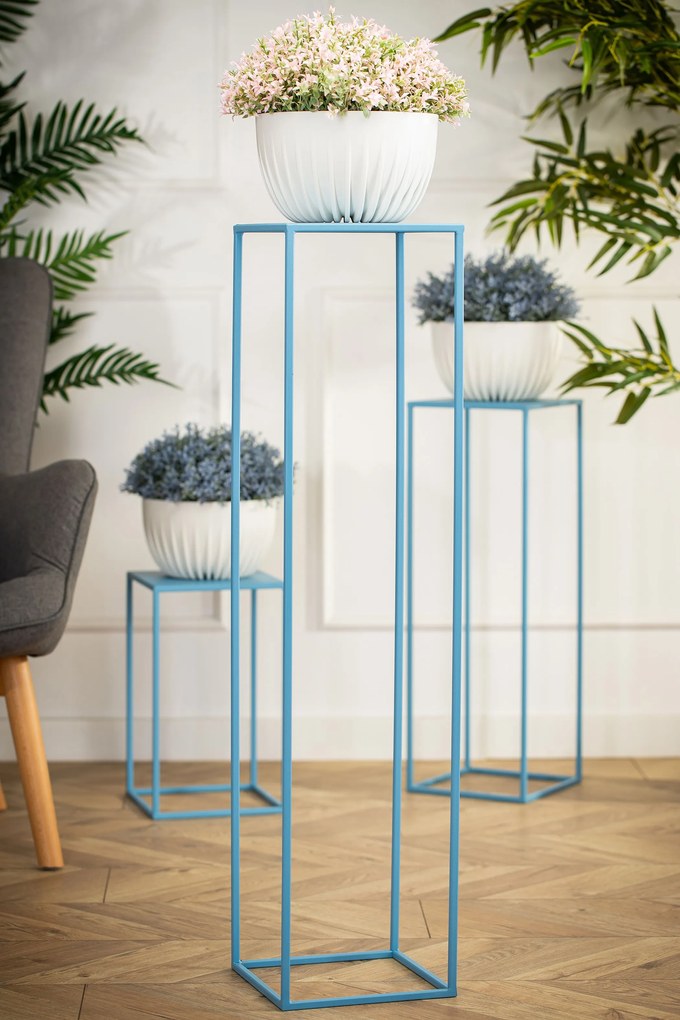 STOJAN NA KVETINÁČ SIMPLE 100X24X24 CM MODRÁ