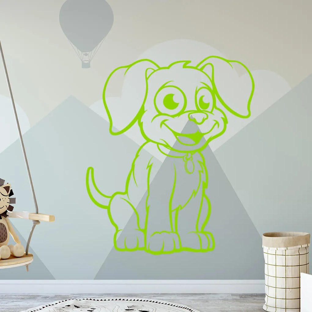 Veselá Stena Samolepka Detský psík Farba: biela, Veľkosť: 60 x 50 cm