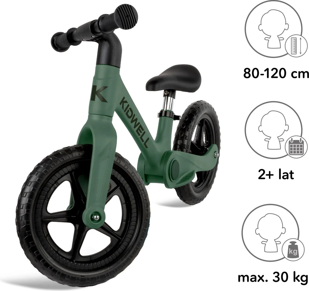 Skladacie detské odrážadlo Kidwell FLEX – ľahké 2,9 kg, CLICK & FOLD, EVA kolesá