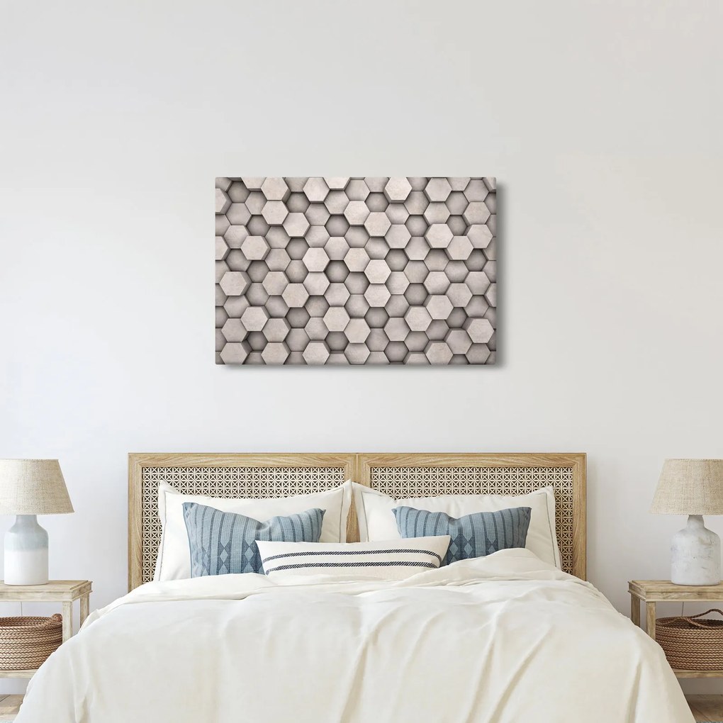 Obraz - Hexagóny v betónovom dizajne (90x60 cm)