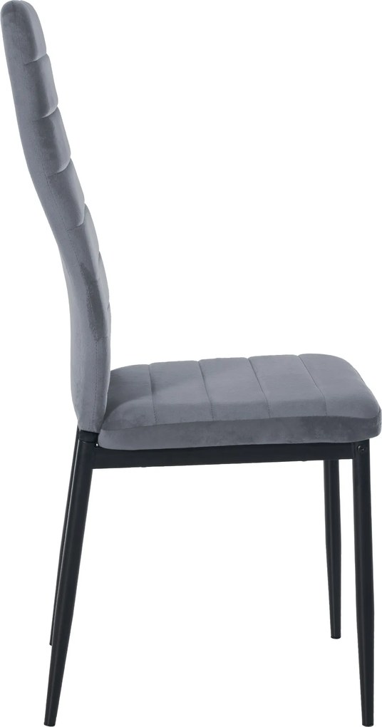 Jedálenská stolička Mayfair - zamat - Svetlo sivá