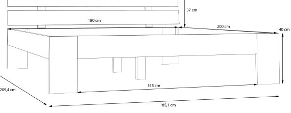 Dvojlôžková posteľ PIROA 180x200 cm béžová