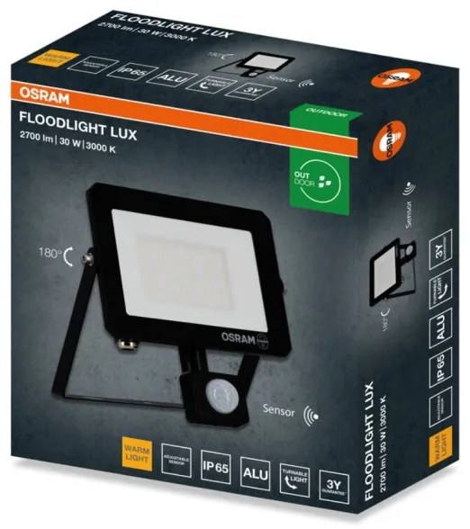 Osram - LED reflektor so senzorom FLOODLIGHT LED/30W/230V 3000K IP65