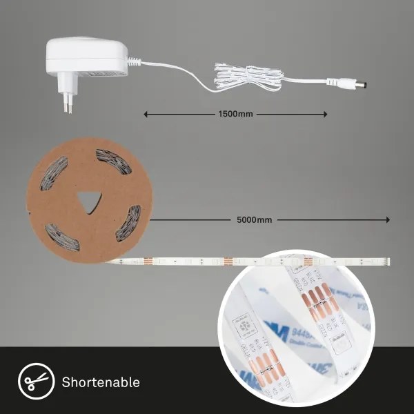 Brilo - LED RGBW Stmievateľný pásik 6,5m LED/15W/230V Wi-Fi Tuya + DO