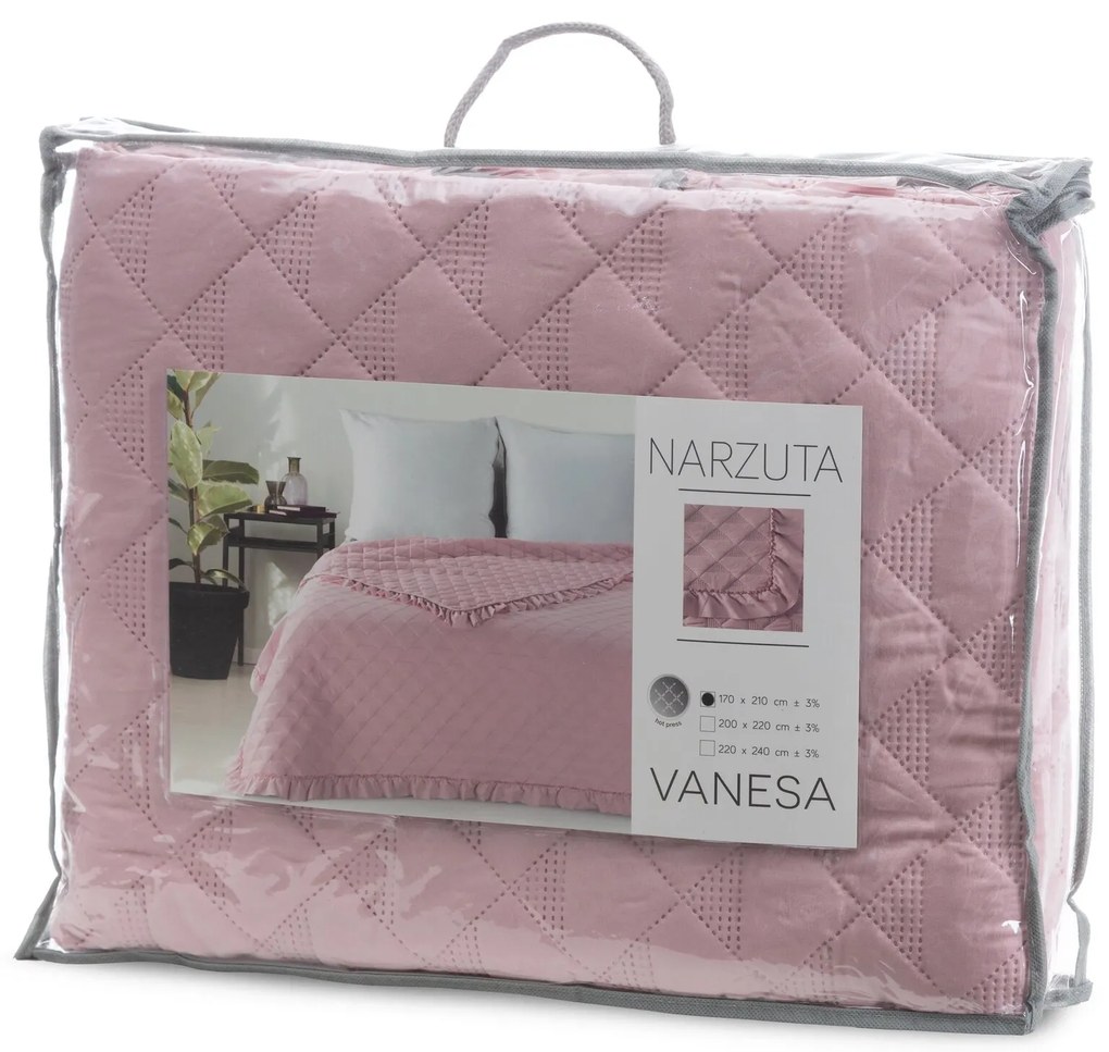 PREHOZ NA POSTEĽ VANESA 170X210 CM RUŽOVÝ