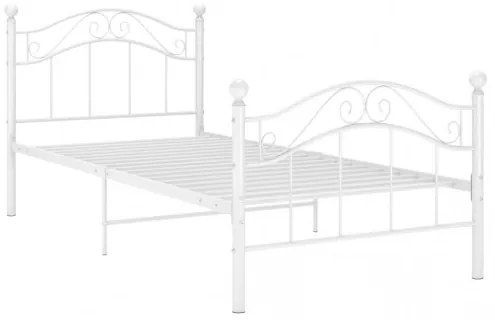 vidaXL Posteľný rám biely kovový 100x200 cm-