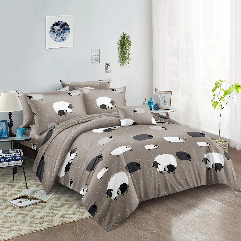 Obliečky z mikrovlákna DAINA hnedé Rozmer obliečky: 2 ks 70 x 90 cm | 200 x 220 cm