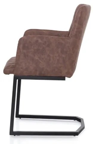 furniture-nabytek.cz - Houpacie kreslo Clinton s hnedými podrúčkami, umelá koža/ocel