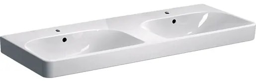 Geberit Smyle Square dvojumývadlo 120x48 cm dva otvory pre batériu 500.223.01.1