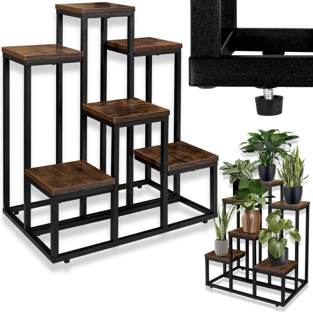 Stojan na kvety Belgar hnedý/čierny