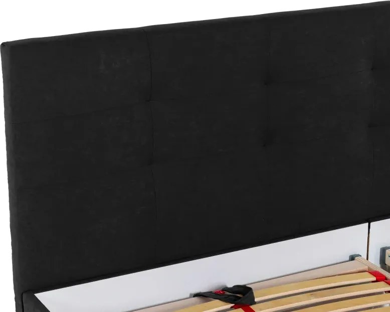 Manželská posteľ s lamelovým roštom ALMA, 200x160, čierná vzor (č.41)