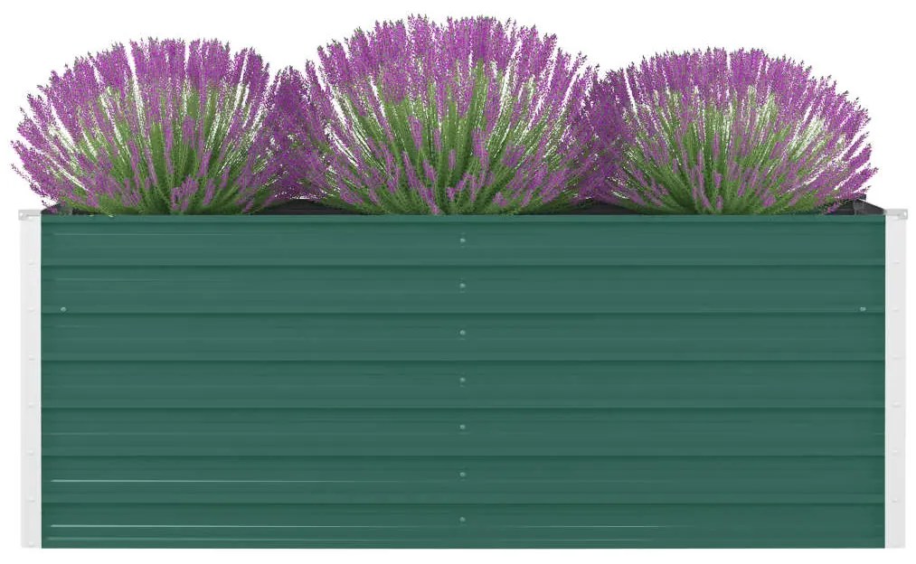 vidaXL Vyvýšený záhradný kvetináč zelený 160x80x45 cm pozinkovaná oceľ
