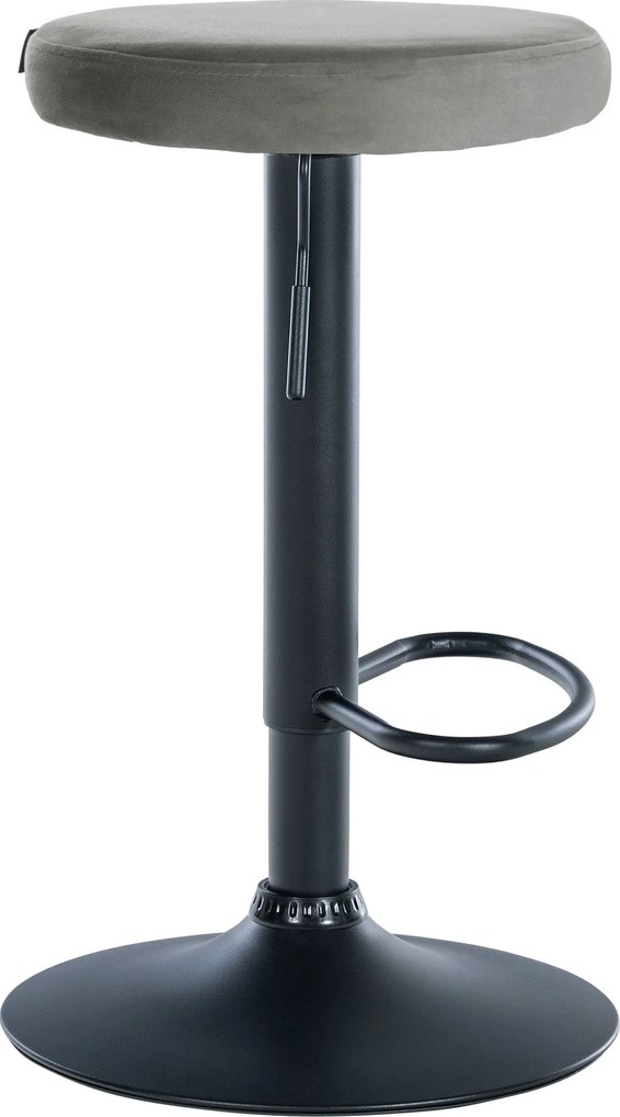 Barová stolička Ponte - zamat, čierny rám - Sivá