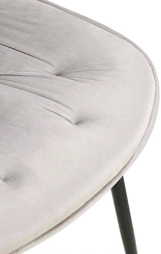 Jedálenská stolička Wallace - zamat - Sivá
