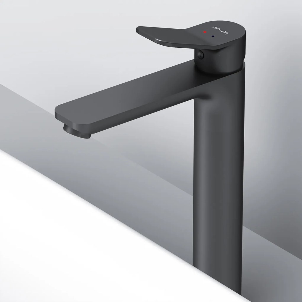 Umývadlová batéria AM.PM X-Joy FXA92222 vysoká s odtokovým ventilom, čierna