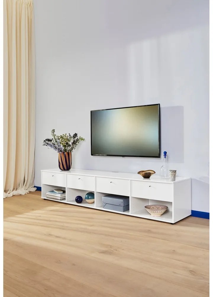 Biely TV stolík 214x45 cm Mistral – Hammel Furniture