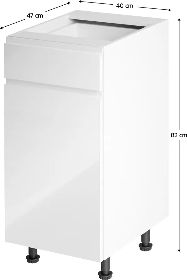 Dolná kuchynská skrinka D40S14 Aurellia (biela + biely lesk) (L). Vlastná spoľahlivá doprava až k Vám domov. 1015750