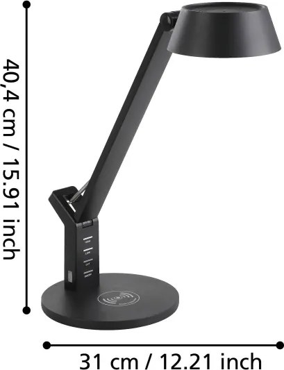 Eglo 99832 - stmievateľná dotyková LED stolná lampa BANDERALO LED/4,8W/230V čierna