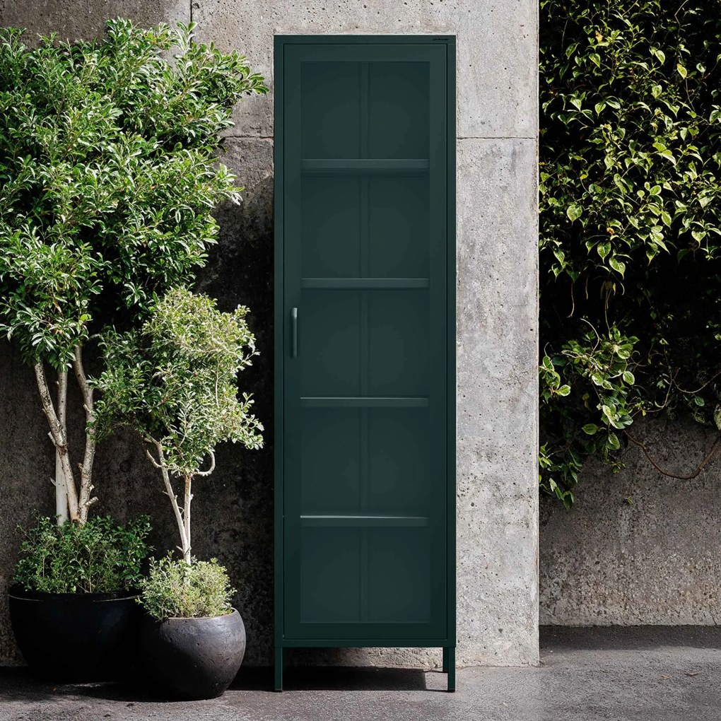 Vitrína LUIGI, 500 x 1800 x 350 mm, Modern: fľaškovo zelená