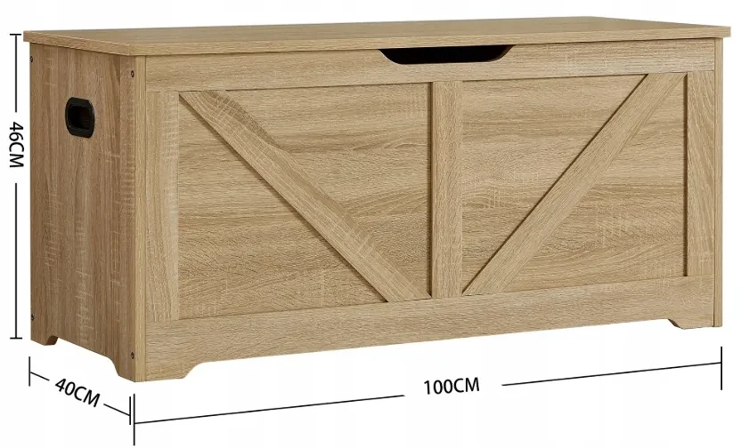 Úložný box LEHAC s vekom 100x46cm, dub sonoma