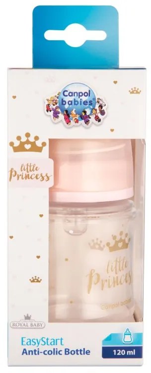 Canpol Babies fľaša so širokým hrdlom Royal Baby Pink 120ml