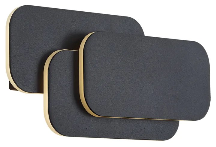 Moderné nástenné svietidlo čierne vrátane LED s 3-stupňovým stmievaním - Dias