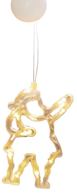 ACA Lighting LED Vianočné santa do okna, teplá biela farba, IP20, 3xAAA, prísavka