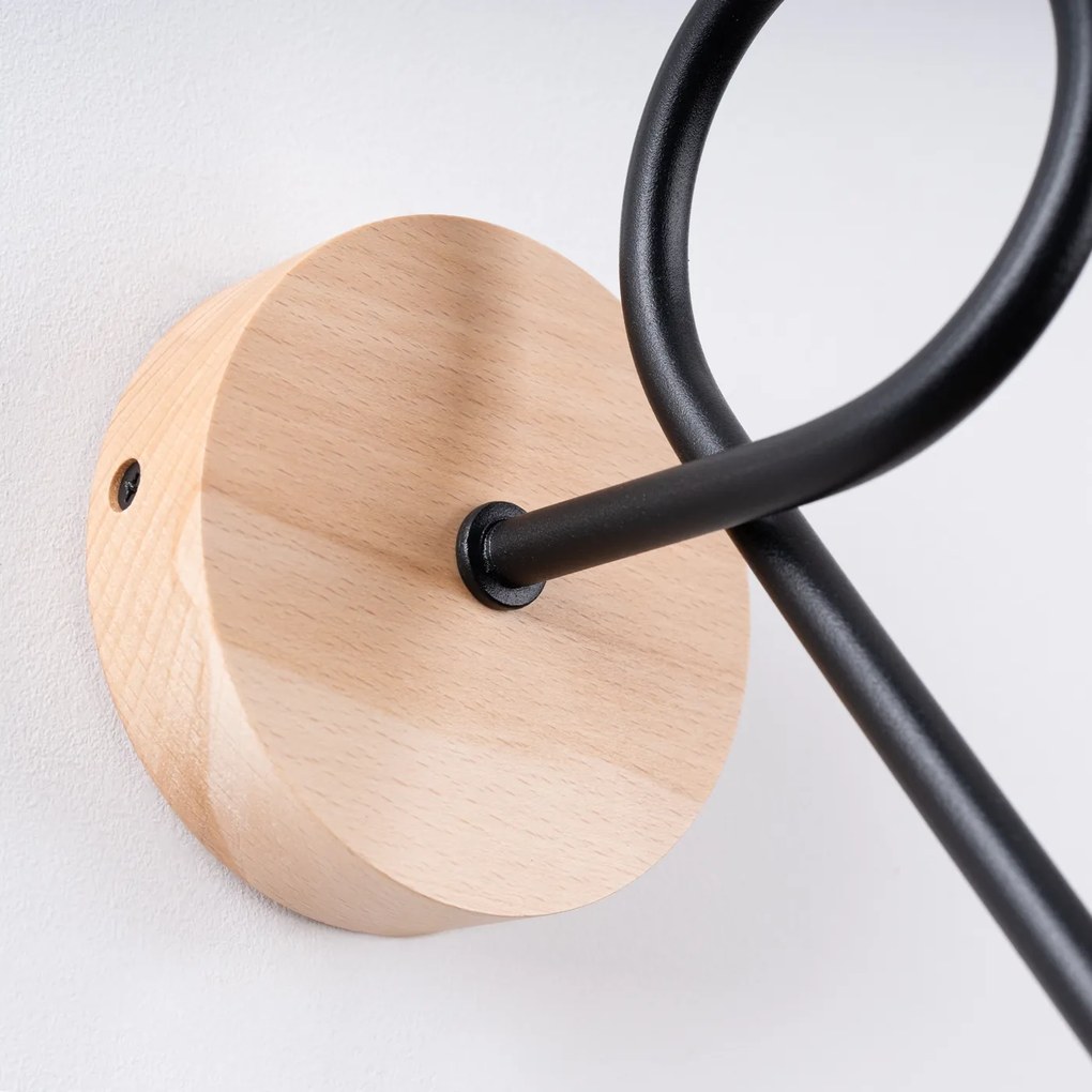 Nástenné svietidlo Ember 1, drevené telo svietidla, b