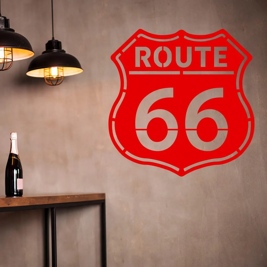 Veselá Stena Samolepka Route 66 Farba: oranžová, Veľkosť: 40 x 40 cm