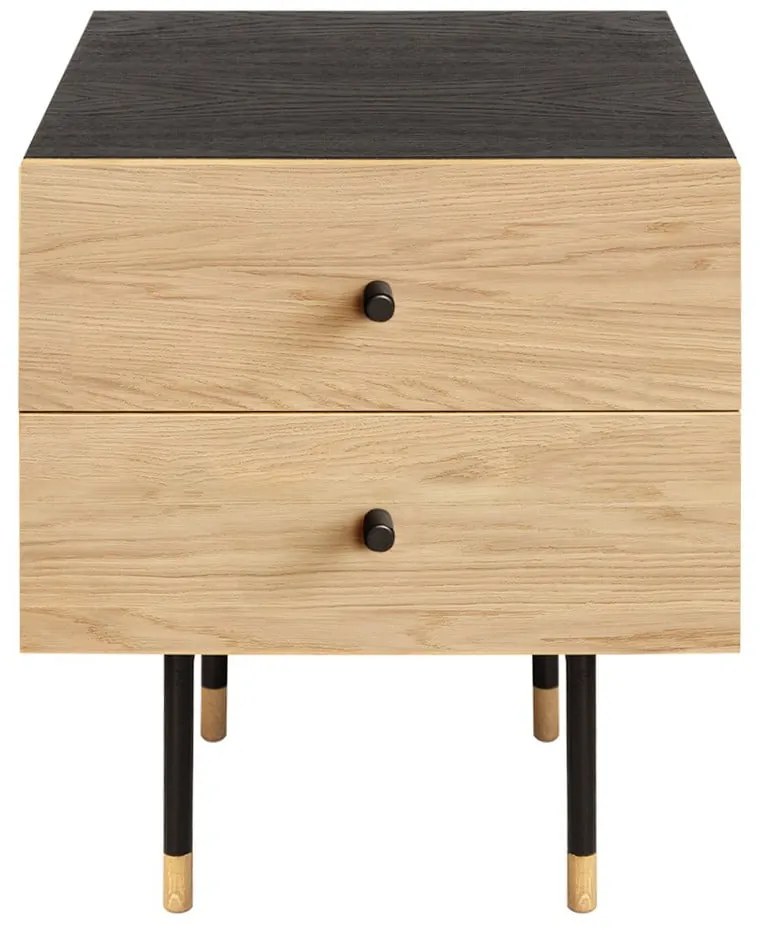 Nočný stolík v dekore duba v prírodnej farbe Jugend – Woodman