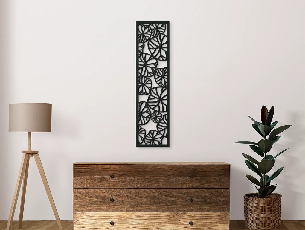 drevko Moderný obraz na stenu Oáza kvetov Rozmer obrazu: 65 x 17 cm, Farba dekorácie: Čierna