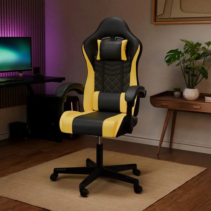 InternetovaZahrada Kancelárska stolička HyperSeat - čierna/žltá