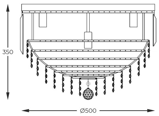 Zuma Line FC19003/7 - Stropné svietidlo CHARLOTTE 7xE14/40W/230V pr. 50 zlatá