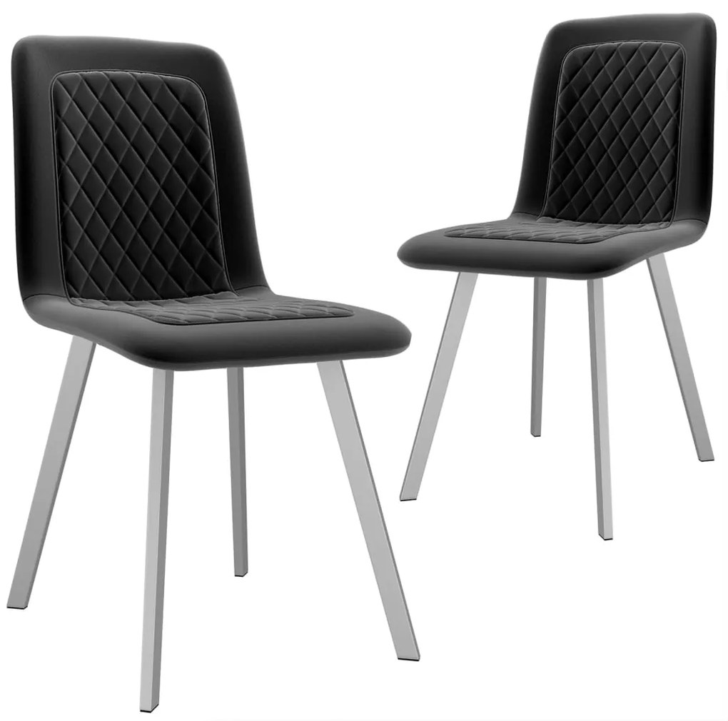 vidaXL Jedálenské stoličky 2 ks, čierne, zamat