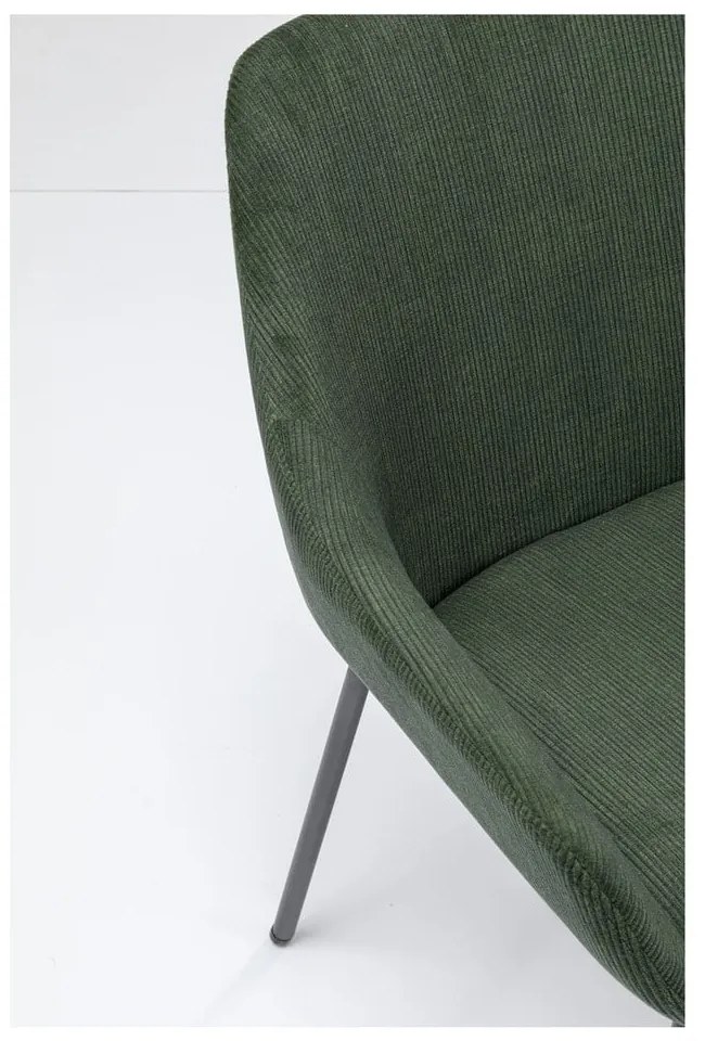 Set 2 zelených zamatových stoličiek s opierkami Kare Design Avignon