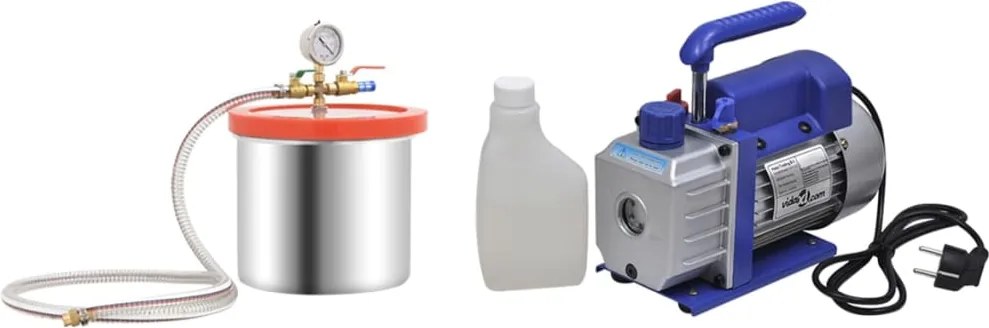 vidaXL Vákuová komora s jednostupňovým čerpadlom 7,4 l