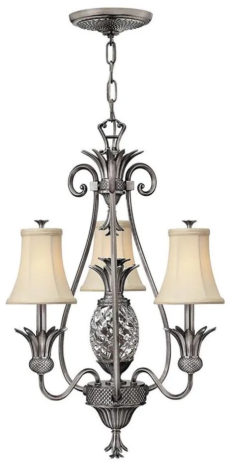 Hinkley HK-PLANT3-PL - Luster na reťazi PLANTATION 4xE14/40W/230V strieborná