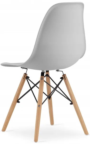 Jedálenský stôl TESSA svetlý dub so štyrmi stoličkami OSAKA sivé / hnedé