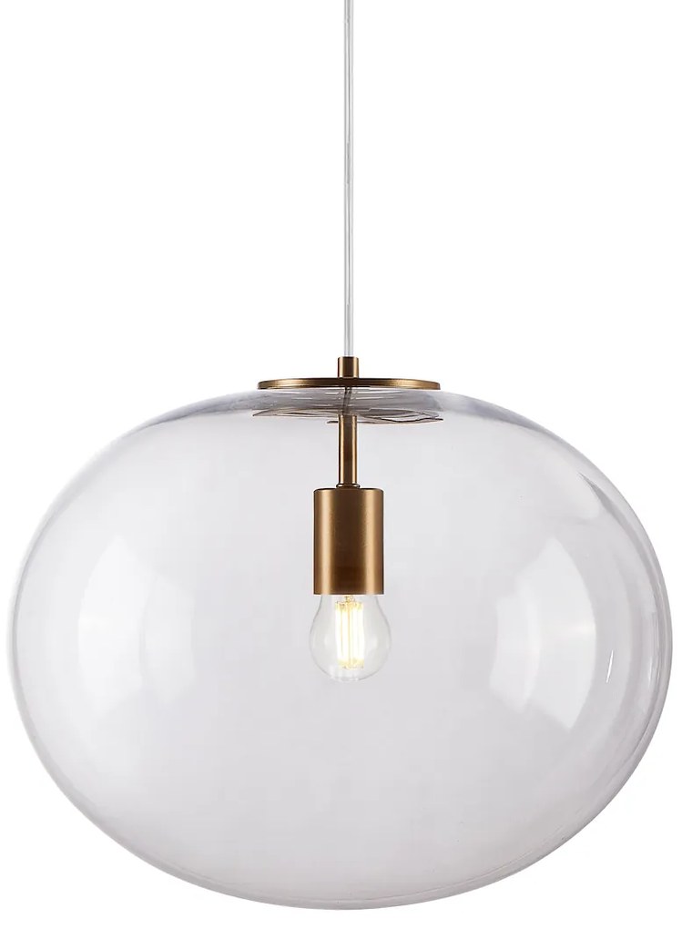 Závesné svietidlo Campania, 1x transparentné sklenené tienidlo, g