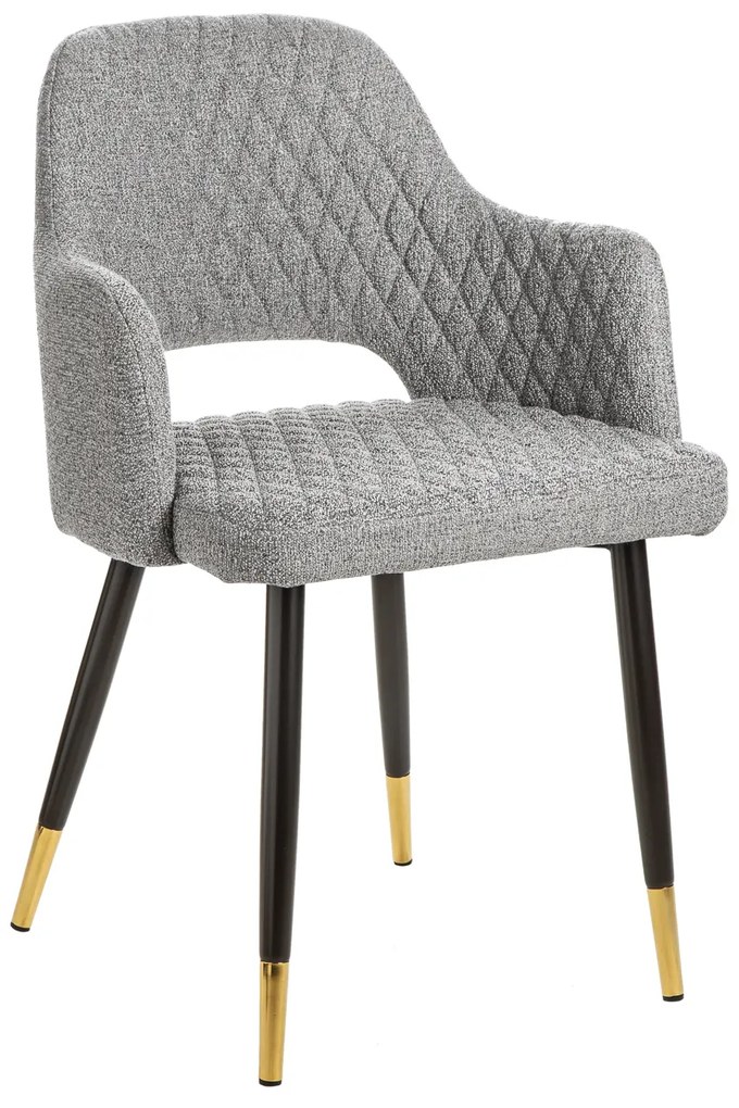 Stolička Paris dekoračné prešívanie svetlo šedá