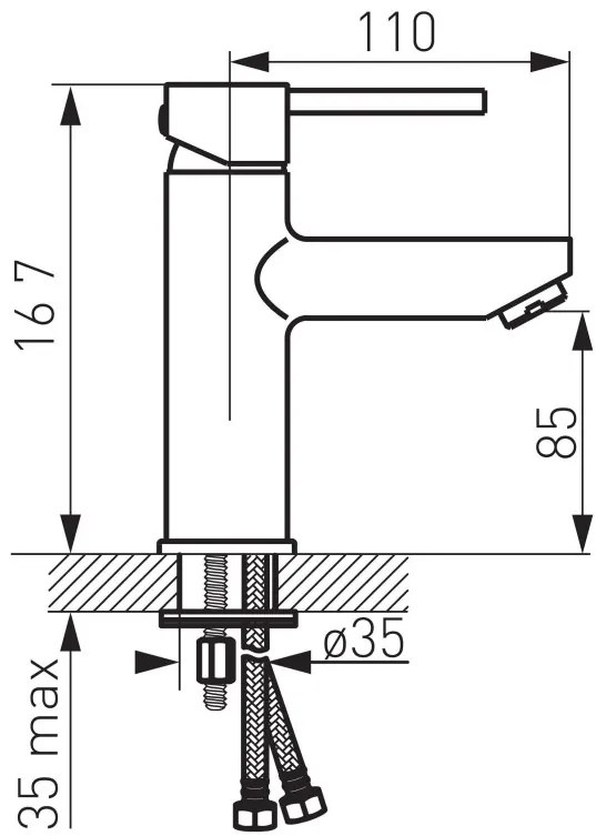 F-Design Flusso, stojanková umývadlová batéria, chróm lesklý, FD1-FLS-2-11