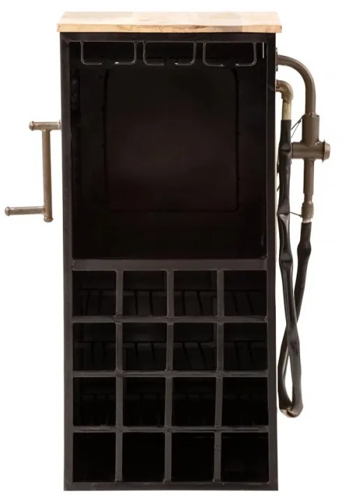 furniture-nabytek.cz - Masívny barový regál Gas Station z mangového dreva a kovu, lakovaný, zelený – 48×50×102 cm