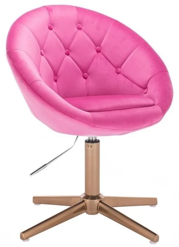 LuxuryForm DESIGN Kreslo VERA VELUR na zlatom kríži - ružové