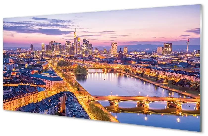 Sklenený obraz Berlín nočné panorama 140x70 cm