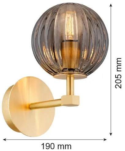 Argon 8508 - Nástenná lampa PALOMA 1xE14/7W/230V zlatá/čierna