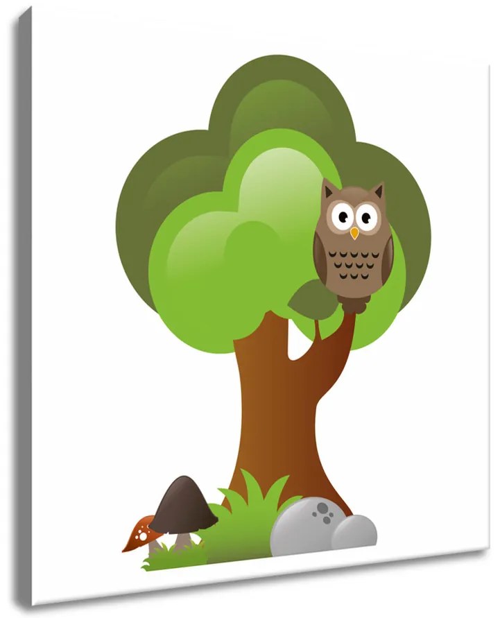 Gario Obraz na plátne Veselá sova na strome Rozmery: 30 x 30 cm