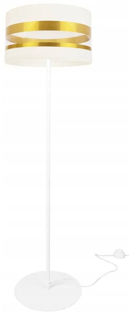 Stojacia lampa Intense Gold, 1x textilné tienidlo (výber zo 6 farieb), (výber z 3 farieb konštrukcie), (fi 35cm), o