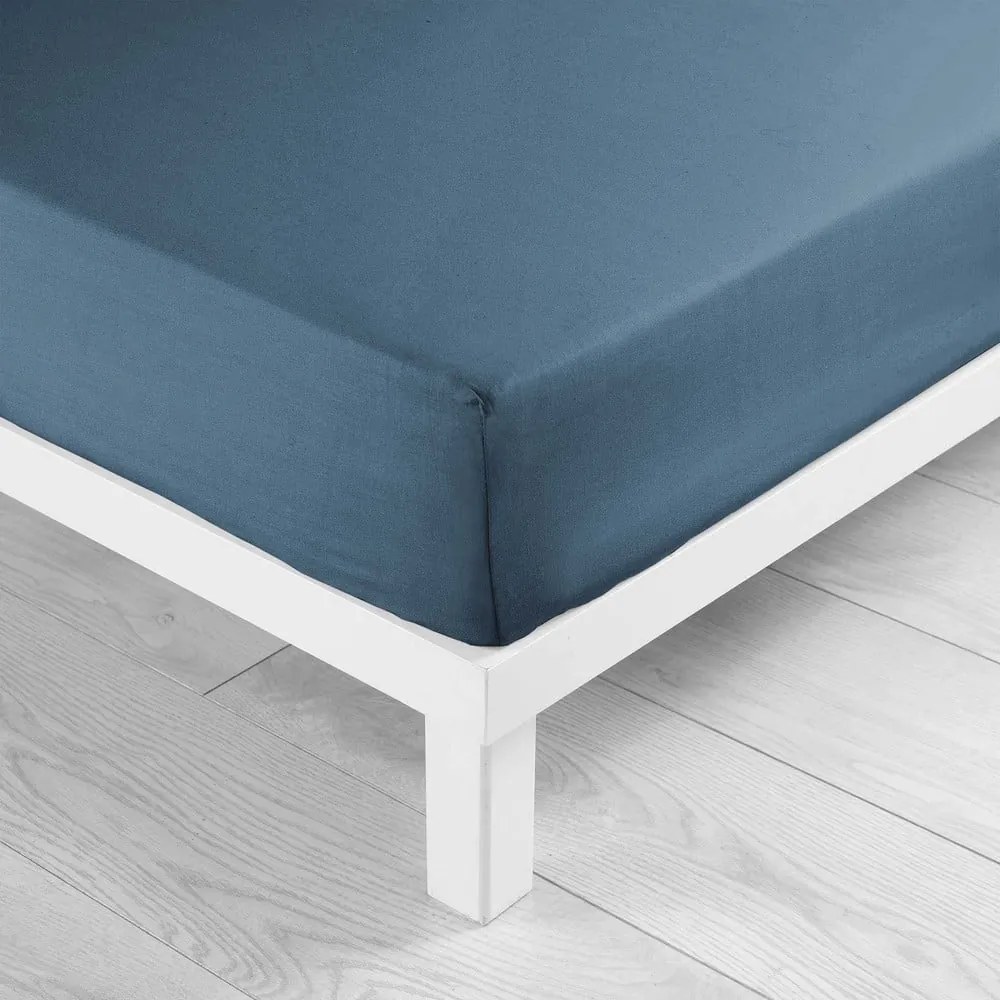 Modrá napínacia plachta z mikrovlákna 140x190 cm Oscar – douceur d'intérieur