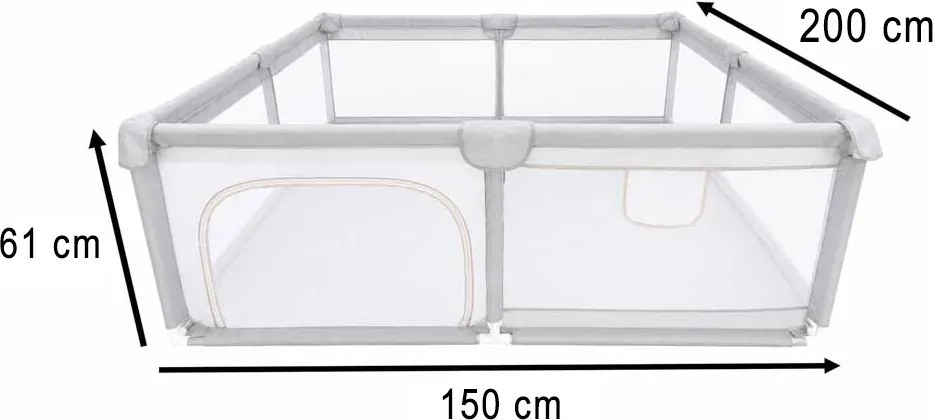 KIK Skladacia detská ohrádka, suchý bazén a ihrisko 150 × 200 cm