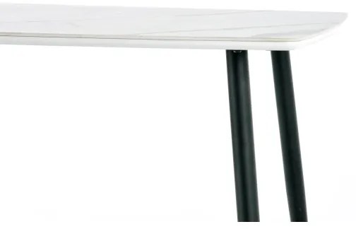 Jedálenský stôl ALARA, dekór biely mramor/čierna